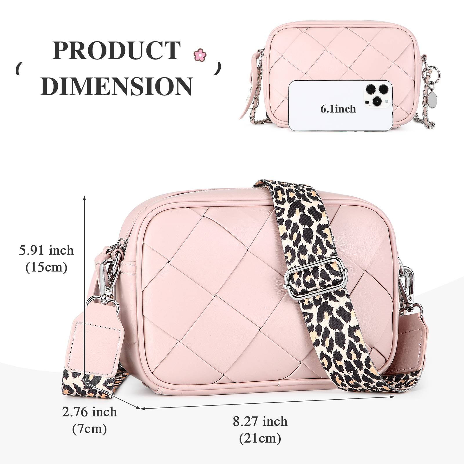 UBAYMAX Small Leather Crossbody Bag for Women, PU Leather Women’s Shoulder Bag with Adjustable Chain and Wide Shoulder Strap, Waterproof Ladies Handbags Cross Body Camera Phone Bag for Women