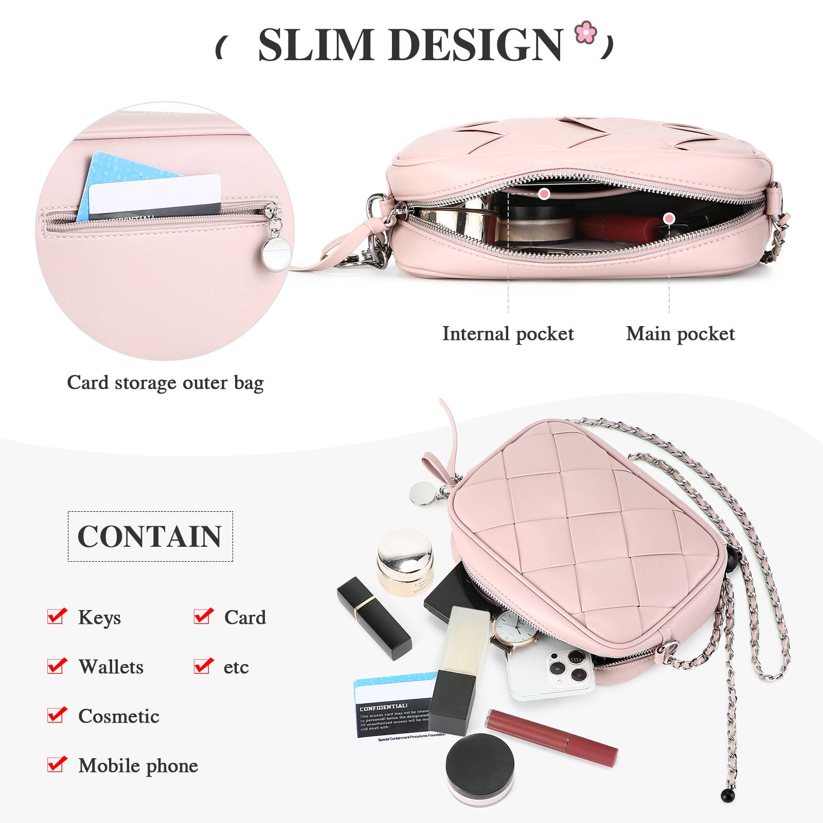 UBAYMAX Small Leather Crossbody Bag for Women, PU Leather Women’s Shoulder Bag with Adjustable Chain and Wide Shoulder Strap, Waterproof Ladies Handbags Cross Body Camera Phone Bag for Women